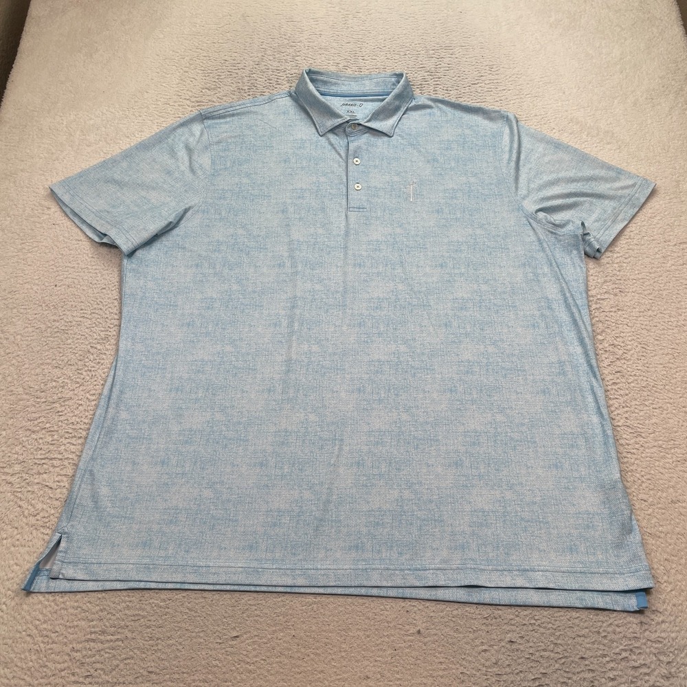 johnnie-O Polo Shirt‎ Men's Size 2XL Blue UPF 50 Stretch Golf Casual GHOST TREE